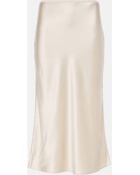 JOSEPH - Isaak Silk Satin Midi Skirt - Lyst