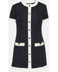 Valentino - Minikleid Vgold Aus Tweed Mit Pailletten - Lyst