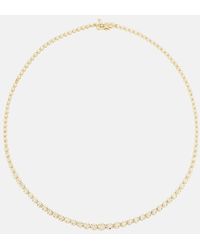 STONE AND STRAND - Halskette Let It Slide aus 10kt Gelbgold mit Diamanten - Lyst
