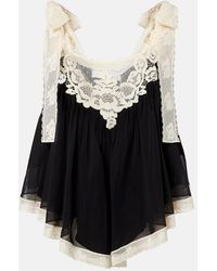 Zimmermann - Roselight Lace-Trimmed Cotton And Silk Top - Lyst