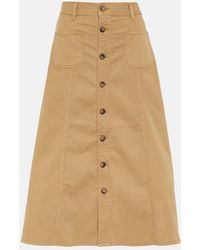 Polo Ralph Lauren - A-line Cotton Twill Midi Skirt - Lyst