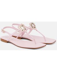 Roger Vivier - Viv' By The Sea Leather Thong Sandals - Lyst