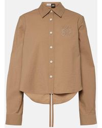 Loewe - Paula's Ibiza Anagram Cropped Cotton-blend Shirt - Lyst