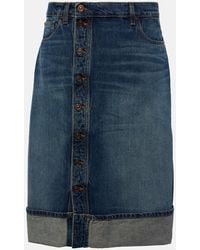 Victoria Beckham - Placket Detail Denim Skirt - Lyst