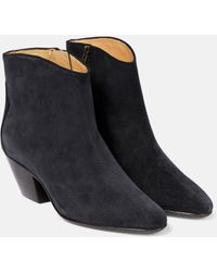 Isabel Marant Dacken Suede Ankle Boots - Black