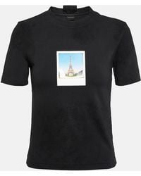 Balenciaga - Printed Cotton Jersey T-shirt - Lyst