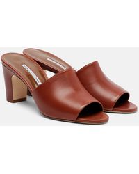 Manolo Blahnik - Rapalla Leather Mules - Lyst