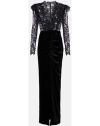 Alessandra Rich - Lace And Velvet Gown - Lyst
