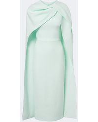 Safiyaa - Oria Caped Crepe Midi Dress - Lyst