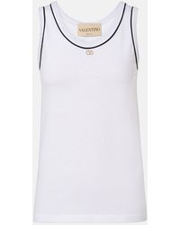 Valentino - Vlogo Cotton Jersey Tank Top - Lyst