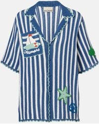 ALÉMAIS - Crochet Striped Cotton Shirt - Lyst