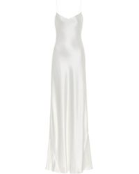 Galvan London Malibu Satin Maxi Bridal Dress - White