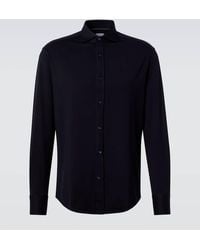 Brunello Cucinelli - Camisa De Popelin De Algodon - Lyst