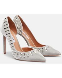 Aquazzura - Cosmic Love 105 Embellished Velvet Pumps - Lyst