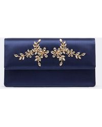 Manolo Blahnik - Capripla Embellished Satin Clutch - Lyst