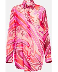 Etro - Printed Cotton And Silk Shirt - Lyst