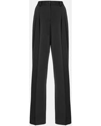 Dolce & Gabbana - Weite Hose Aus Wolle Und Seide - Lyst