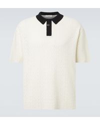Commas - Crochet Cotton-Blend Polo Shirt - Lyst