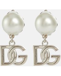 Dolce & Gabbana Pendientes de perlas artificiales - Blanco