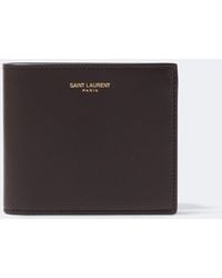 Saint Laurent - Leather Bifold Wallet - Lyst