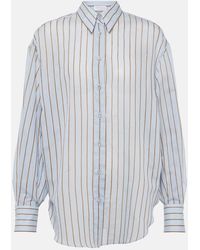 Brunello Cucinelli - Camisa En Mezcla De Algodon Y Lame - Lyst