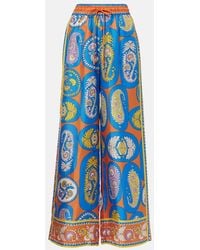 ALÉMAIS - Luis Printed Silk Palazzo Pants - Lyst