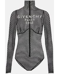 Givenchy - Logo Mesh Bodysuit - Lyst