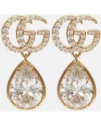 Gucci - Gg Marmont Crystal-Embellished Drop Earrings - Lyst