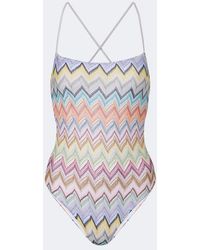 Missoni - Zigzag Lame Swimsuit - Lyst