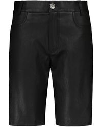 Stouls Sofiane Leather Bermuda Shorts - Black