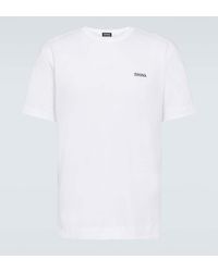 Zegna - T-shirt in jersey di cotone con logo - Lyst