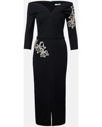 Safiyaa - Linda Crystal-Embellished Midi Dress - Lyst