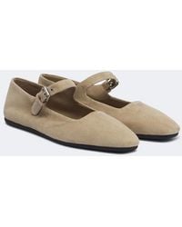 Miu Miu - Suede Mary Jane Flats - Lyst