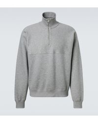 Jil Sander - Cotton Terry Half-Zip Sweatshirt - Lyst
