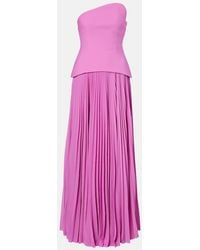 Solace London - Britt Pleated Strapless Gown - Lyst