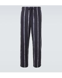 Commas - Striped Linen Wide-Leg Pants - Lyst