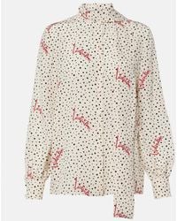 Valentino - Plus De Pois Silk Crepe De Chine Shirt - Lyst