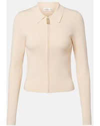 Victoria Beckham - Mila Ribbed-Knit Zip-Up Top - Lyst