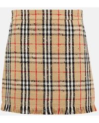 Burberry - Vintage Check Boucle Miniskirt - Lyst