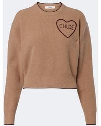 Chloé - Logo Wool And Cashmere Sweater - Lyst