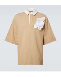 Simone Rocha - Floral-Applique Cotton Jersey Polo Shirt - Lyst