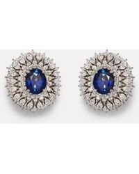 YEPREM - Reign Supreme 18Kt Earrings With Diamonds And Sapphires - Lyst