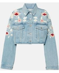 Citizens of Humanity - Lena Embroidered Cropped Denim Jacket - Lyst