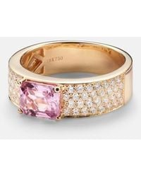 Anita Ko - Ring Aus 18Kt Gelbgold Mit Diamanten Und Saphir - Lyst