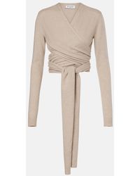 Alaïa - Cashmere And Wool-Blend Wrap Top - Lyst