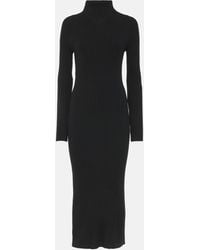 JOSEPH - Ribbed-knit Wool And Silk Midi Dress - Lyst