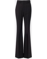 Sportmax - Virgin Wool Flared Pants - Lyst