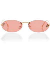 Fendi Ovale Sonnenbrille - Pink