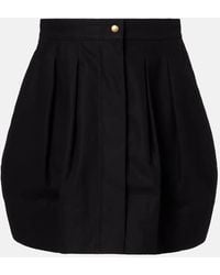 Max Mara - Pleated Cotton Twill Miniskirt - Lyst