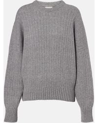 KHAITE - Lennox Ribbed-Knit Cashmere Sweater - Lyst